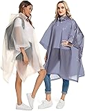 Borogo 2 Pack Rain Ponchos for Adults Reusable