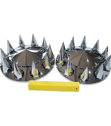 2 Pcs Semi Truck Wheel Covers & 33mm Lug Nut Covers - ABS Plastic Chrome Hub Caps For 20-24.5" Wheels