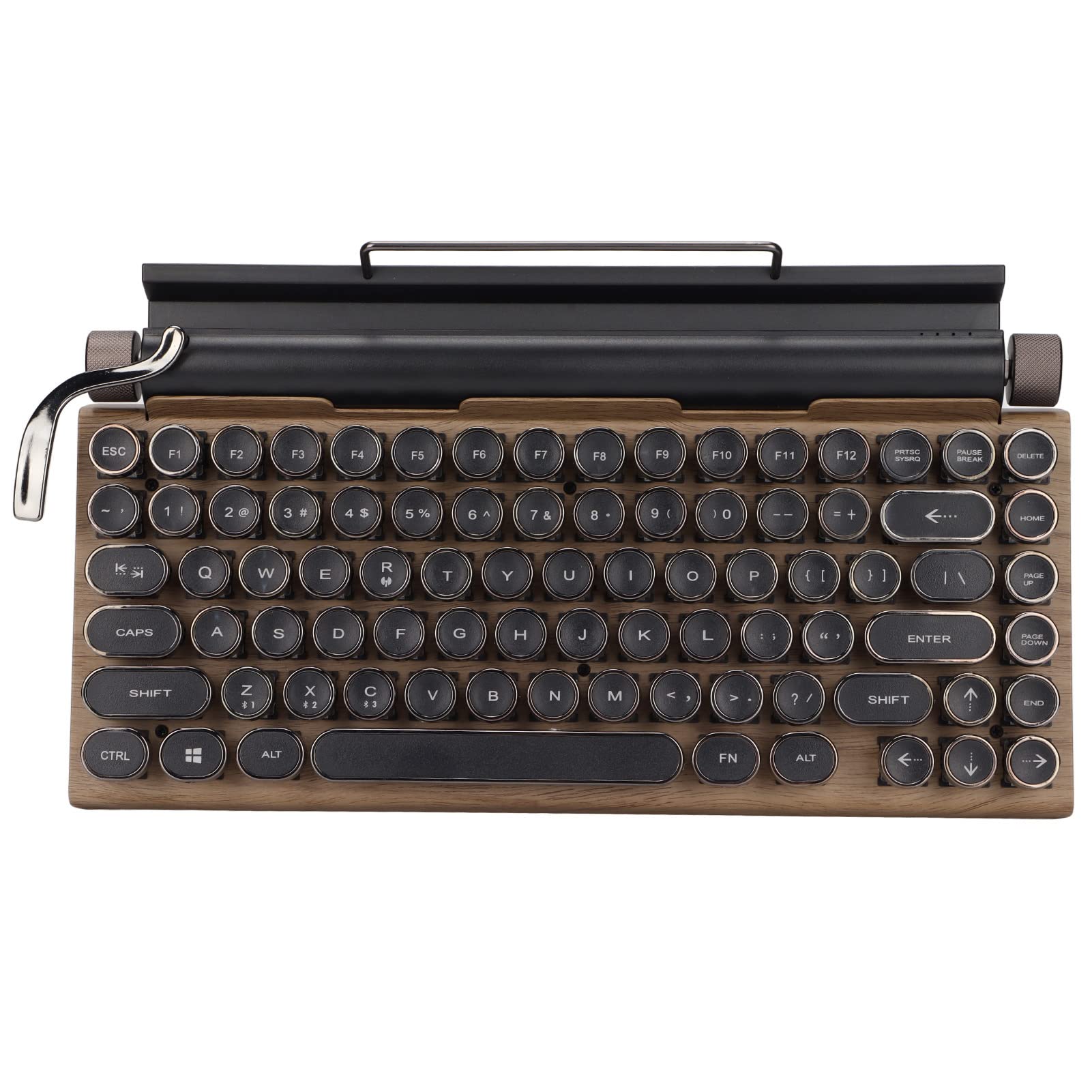 Goshyda Mechanical Keyboard, Retro Blueteeth 5.0 Wireless Typewriter 83 Keys keypad, Suitable for Working, Studying and Gaming