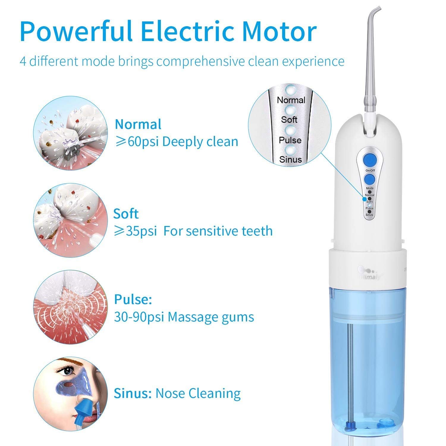 Himaly Cordless Water Flossers for Teeth Professional USB Rechargeable Dental Oral Irrigator Gum Flosser