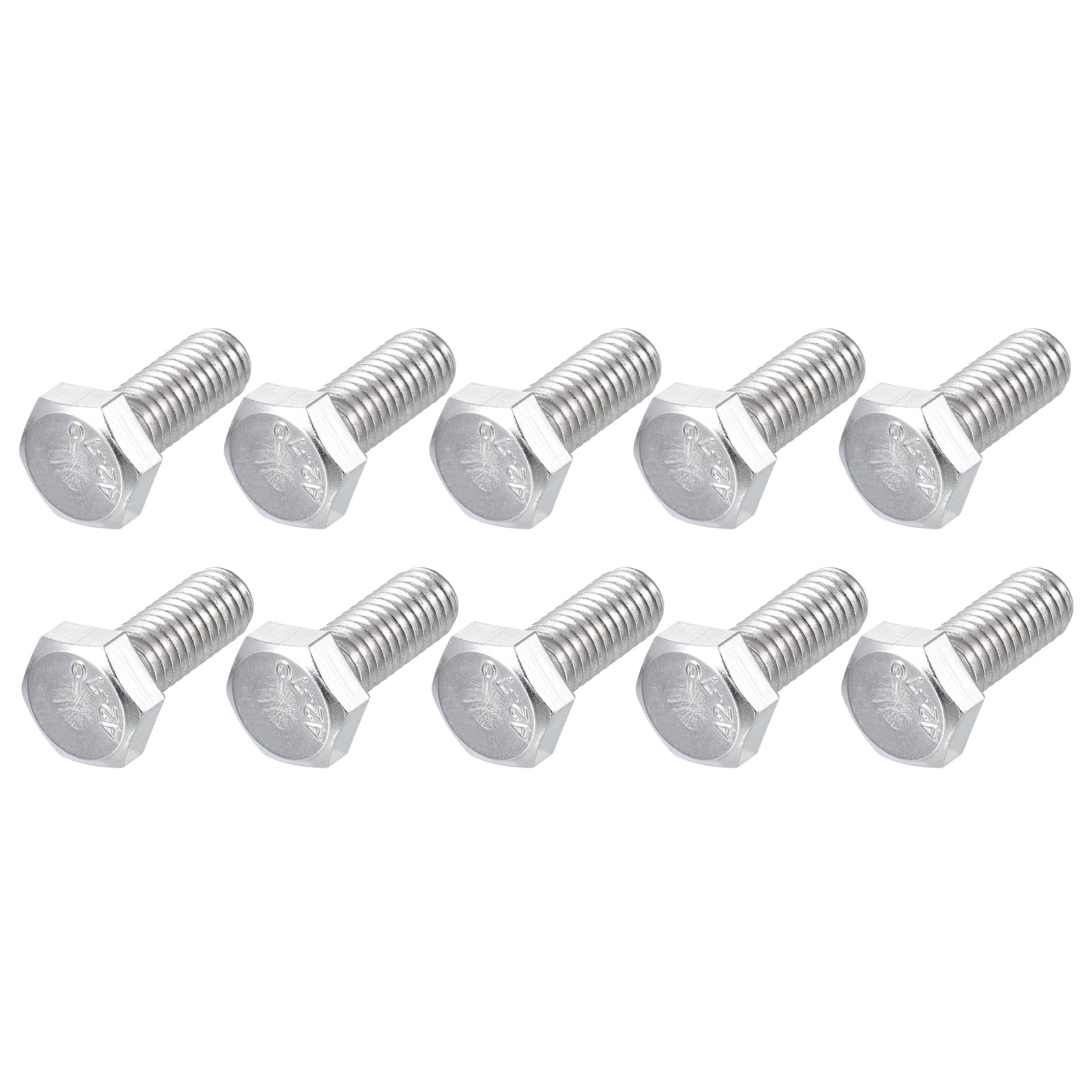 METALLIXITY Hex Bolts (M6-1x16mm) 25Pcs, 304 Stainless Steel Coarse Fully Threaded Hex Head Screw Bolt Machine Screws - for Furniture Repair, Silver