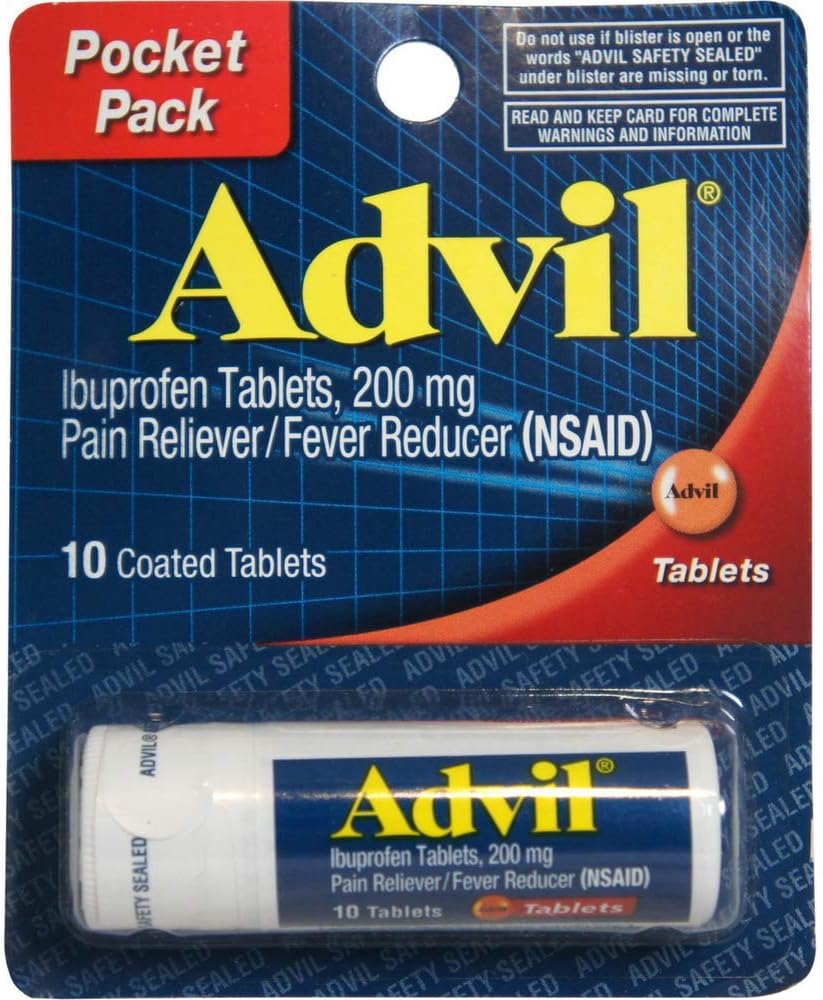 Advil Tablets Travel Vial 10Count Amazon.ca Health & Personal Care