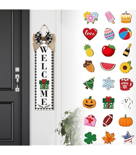 Amazon.com: Sintuff Holiday Interchangeable Welcome Sign for Front