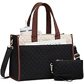 LOVEVOOK Laptop Bag for Women,15.6 Inch Laptop Tote Bag,Quilted Work Tote Bags Women, Professional Computer Business Teacher Tote Bag Office Briefcase Purse,Lightweight Shoulder Travel