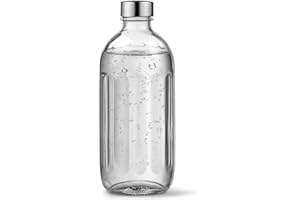 aarke Glass Bottle, Exclusively Compatible with Carbonator Pro Sparkling Water Machine, Stainless Steel Cap, Dishwasher Safe, 800 mL/27.1 fl oz