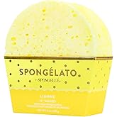 Spongell&eacute; Limone (Lemon) Spong&eacute;lato Bath Sponge | Built-In Body Wash &amp; Body Scrubber, Shower Loofah Sponge for Women | 14+ uses