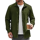COOFANDY Mens Lightweight Button Down Shirt Jacket Casual Shacket Overshirt