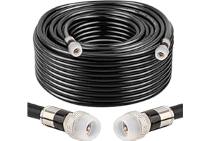 MOOKEERF Coaxial Cable 100FT,RG6 Coaxial Cable with Weatherproof Rubber Boot,Direct Burial 75 Ohm RG6 Extension for Digital TV Aerial,High-Speed Internet,Broadband,Satellite-100 Feet