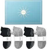 Toes Home 4 Pairs Grip Yoga Socks Non Slip Pilates Barre Ankle Socks view 4