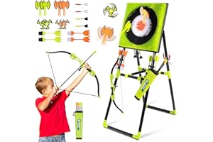 SPOYNAL 5-in-1 Pro Competition Axe Throwing Target - Heavy-Duty Indoor/Outdoor Games for Team Battles with 4 Axes, 4 Stars, 4 Darts, 4 Lawn Darts & 6 Arrows - All-Weather Backyard Battle Set