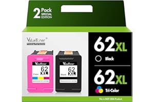 Valuetoner Remanufactured Ink Cartridge Replacement for HP Ink 62 62XL Works with HP Envy 5540 5640 5660 7644 OfficeJet 5740 