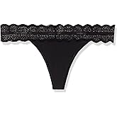 Calvin Klein womens Micro With Lace Band Thong Panty