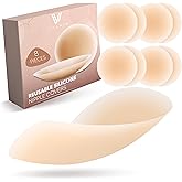 Villkin Nipple Cover - Pack of 8 - Self-Adhesive Pasties for Women - Reusable & Washable - Covers Made of Silicone, Light Skin Color
