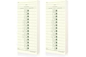 JIAN BOLAND Time Cards Weekly Time Cards for Employees 3-1/2" x 9" Manila Green Print 1-Sided Compatible with Most Time Clocks Standard Employee Timesheets 100-Count