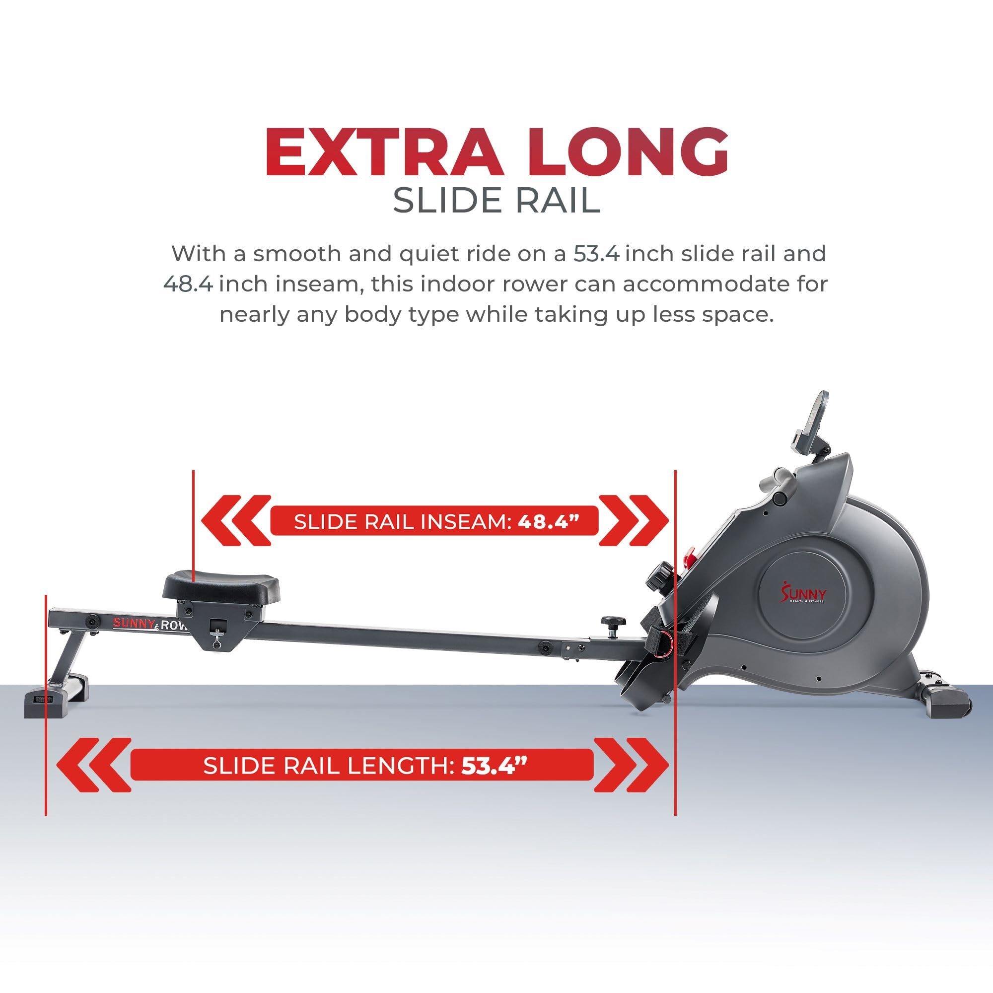 Mua Magnetic Rowing Machine with Extended Slide Rail, Full-Body Workout ...