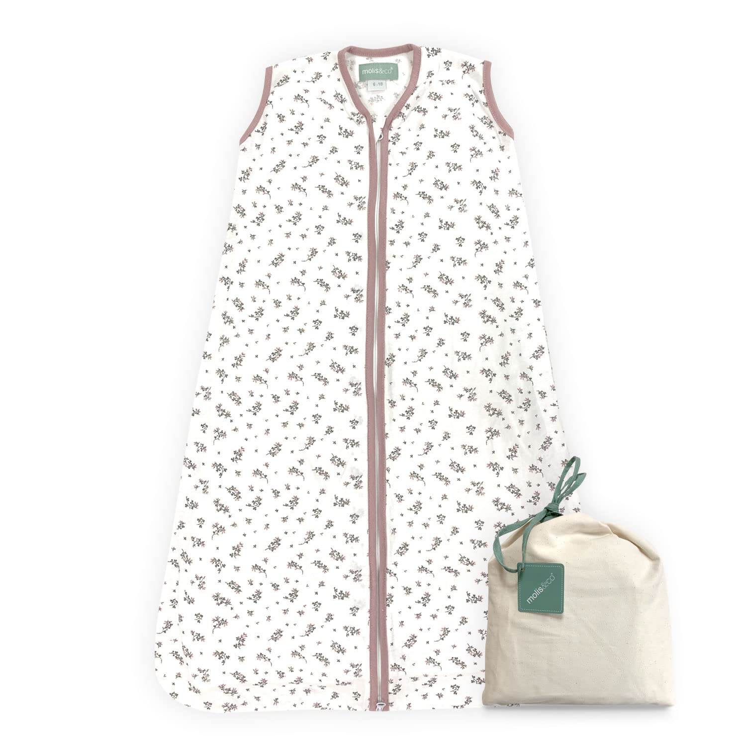 molis&co. Baby Sleeping Bag. 0.5 TOG. Ideal for Summer. 100% Cotton (Oeko-TEX 100).