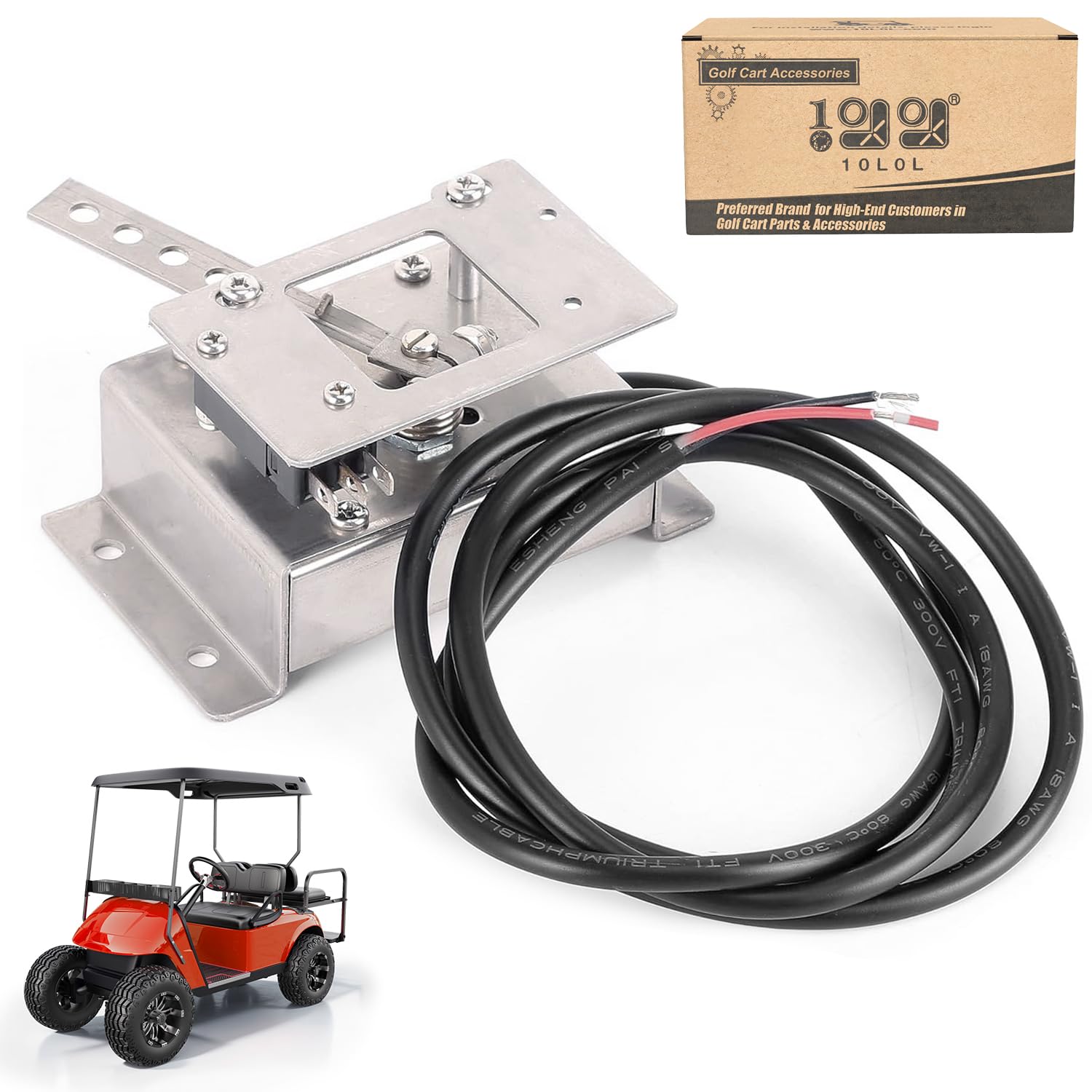 Photo 1 of 10L0L Golf Cart Potentiometer w/Micro Switch for EZGO 36V 1994+ All Electric, Replacement for Curtis PB-6