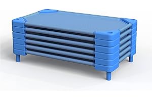 Daycare Cots,Cots for Daycare Kids,Preschool Stackable Cots Dollar,Nap Cots for Daycare Dollar (Blue 6Pack, 52"x23")