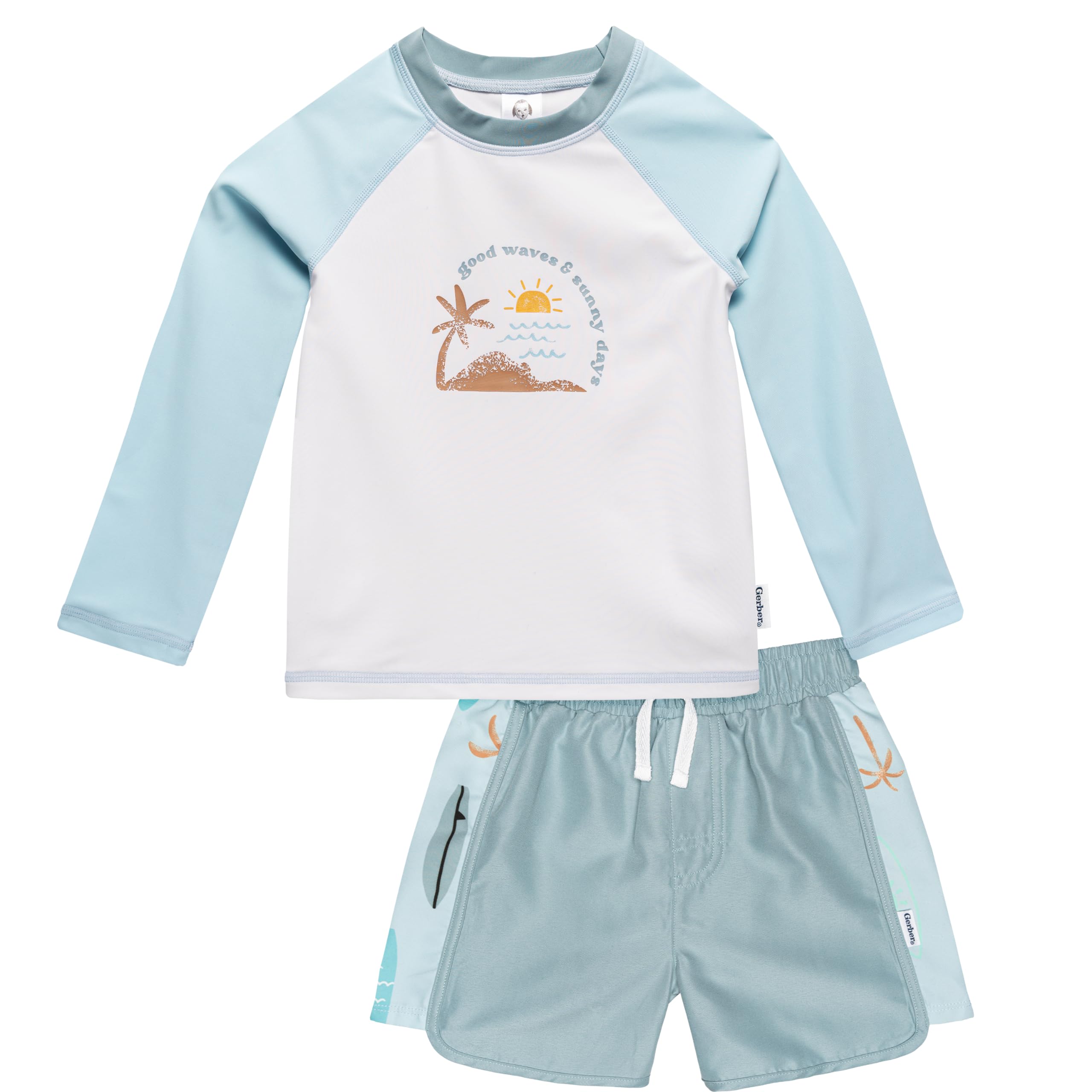 Gerber Baby Boy's Standard Rashguard Set, Surf