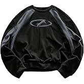 SHENHE Men's Fuzzy Fleece Sweatshirt Pullover Crew Neck Color Block Long Sleeve Fall Sweatshirt