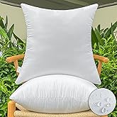 DDPSNSSJ 22x22 Inch Outdoor Throw Pillow Inserts, Pack of 2 - Premium Large Water-Resistant Decorative Pillows Stuffer for Sofas, Chairs,Patio Furniture, Porch Swing- White