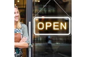 Neon Open Sign - 16''x9'', Super Bright LED Sign for Business, Adjustable Brightness USB Powered with ON/OFF Switch, for Part