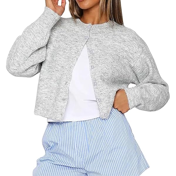 Open Front Knitted Cropped Cardigan for Women Sexy Lace Up