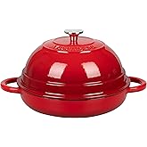 VORRINGARD Cast Iron Enameled Dutch Oven Pot with Lid for Bread Baking, Bread Oven, 6 Quart, Red