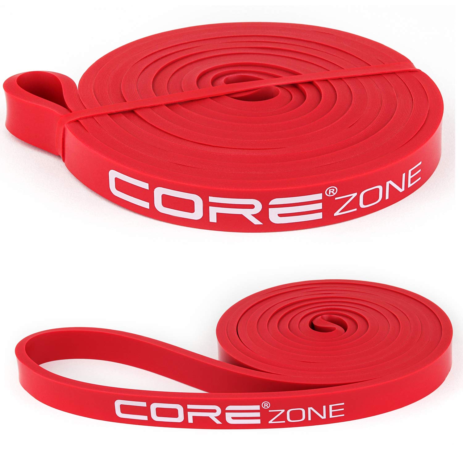 COREZONE Resistance Bands - Light, Red | Home Gym Exercise Assist Workout Bands for Butt, Leg, Glute, Yoga, Pilates, CrossFit, Fitness, Physical Therapy | PULL UP Resistance Bands for Men & Women