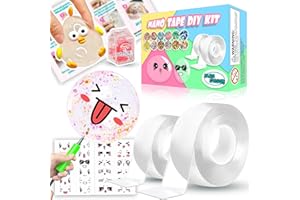 JANESVISSY Nano Tape Bubble Kit, Toys for Girls, DIY Craft Kit, Cool Stuff for Girls, Cute Stuff, Cool Things for Kids, Boys,Gift for 4, 5, 6, 7, 8, 9, 10, 11, 12 Years Old Kids, 2PCS (2"&1.2")