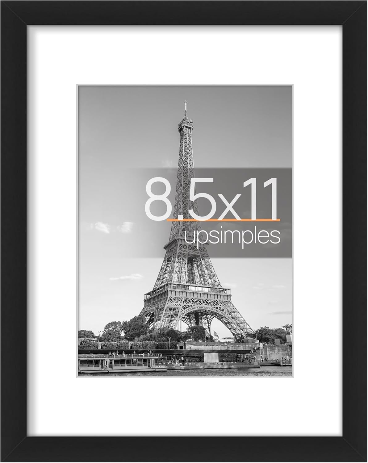 Photo Albums, Frames & Accessories - upsimples 8.5x11 Picture Frame, Display Pictures 6x8 with Mat or 8.5x11 Without Mat, Wall Hanging Photo Frame, Black, 1 Pack