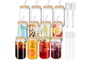 Home Essentials,Cafultgo Glass Tumblers 16OZ Beer Glasses 12 Pack Cocktail Glasses Tumbler Clear Glass Cup Ideal for Cocktail