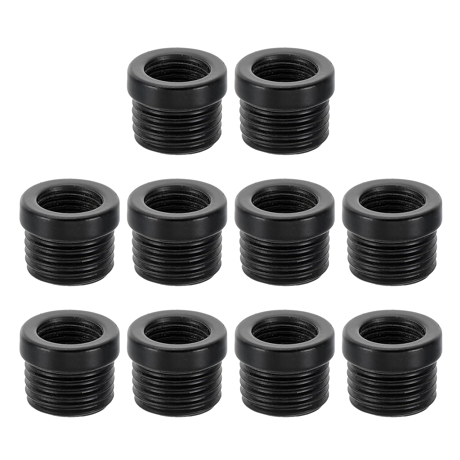 PATIKIL 9/16"-18UNFxM10x12mm Thread Reducing Nuts, 10 Pcs Male to Female Thread Adapter Protector Pipe Fitting Reducer for Floor Lamp Gooseneck, Black