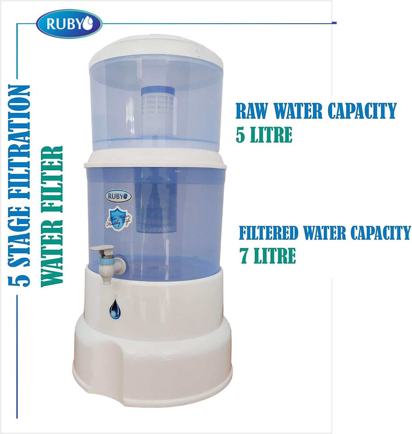 Ruby GRAVITY Water Purifier - 12 liters