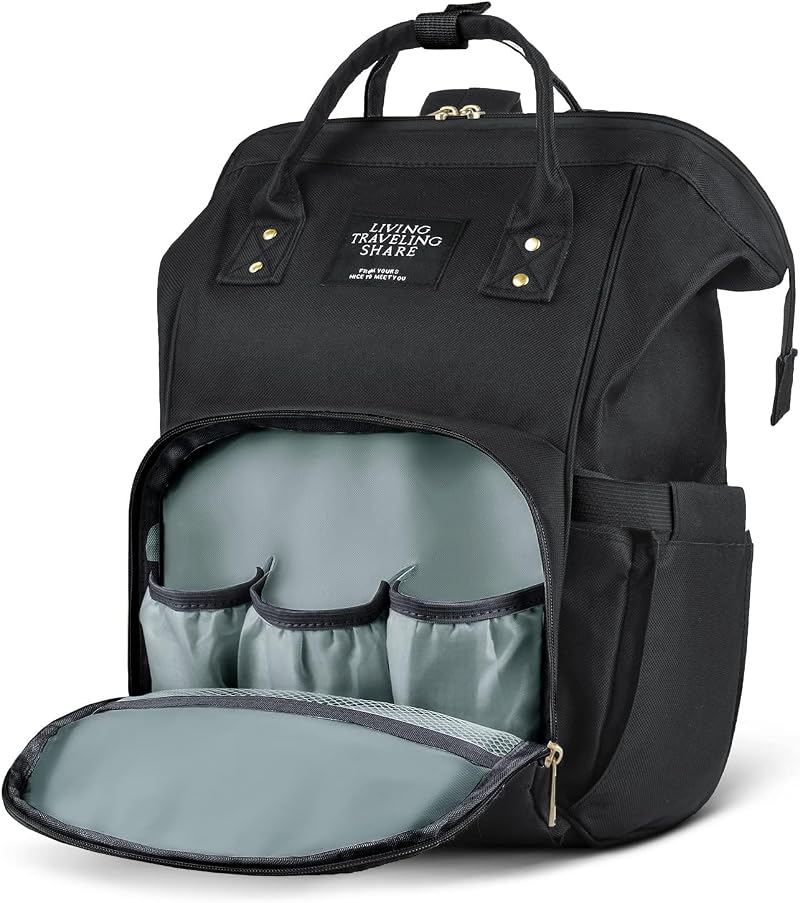 Vicloon Baby Changing Bag Backpack Multi-Function Nappy Diaper Bag Black