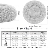 Nepfaivy Calming Donut Bed for Dogs Cats 27.5in XL Light Grey view 6
