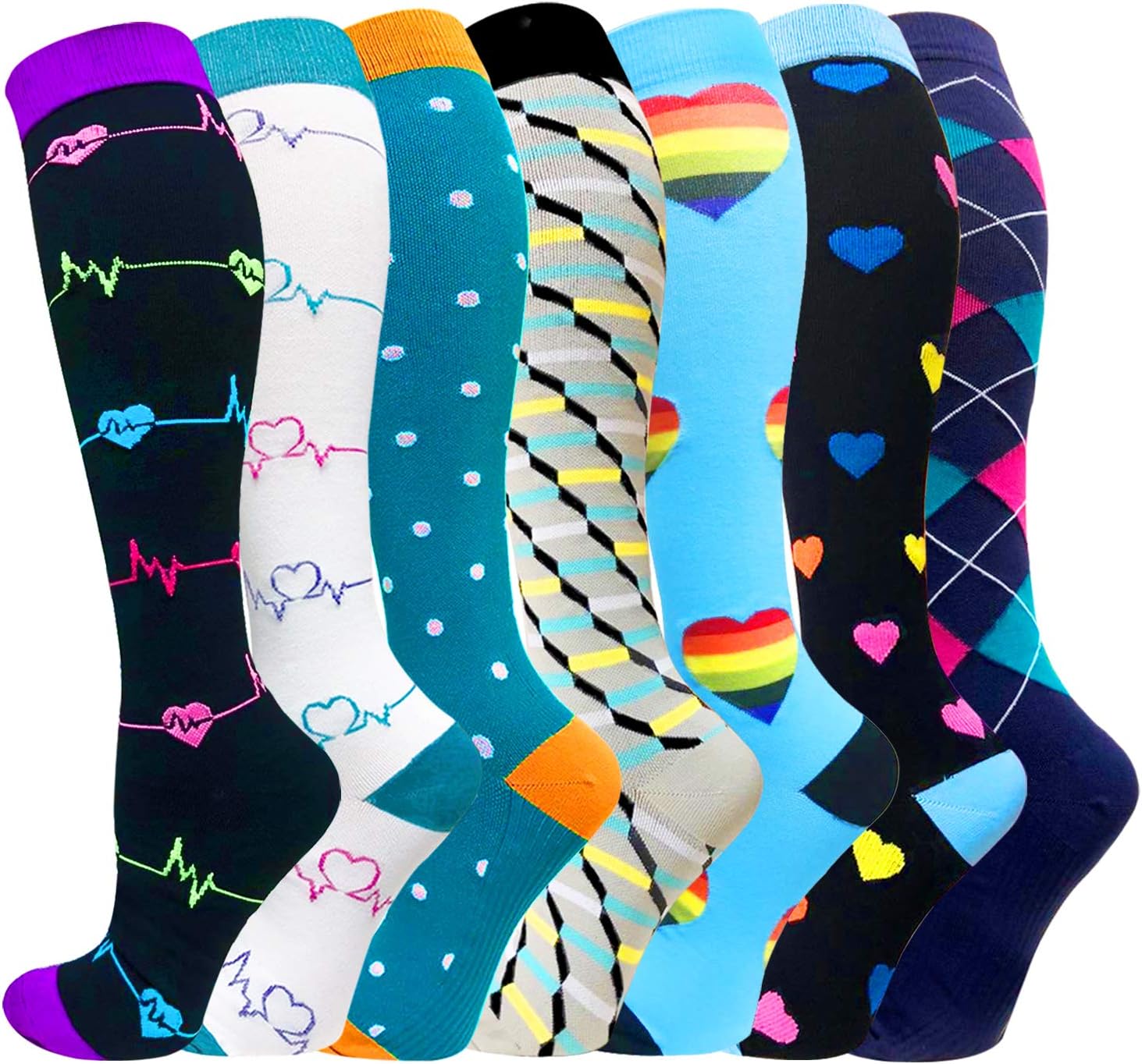 Compression Socks for Women&Men-20-30mmhg Best for Circulation,Pregnancy,Media,Nurse,Running,Travel