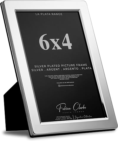 Fabian Clarke London Silver Plated Photo Frame 6x4 Satin Tarnish Protected