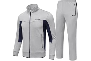 TBMPOY Men's Tracksuits 2 Piece Track Suits Sweatsuits Jogger Athletic Casual Sports Warm Full Zip Up Sets