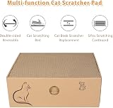 MUAEEOK Cat Scratching Board with Box 5 Pcs Reversible Corrugated Cardboard view 2
