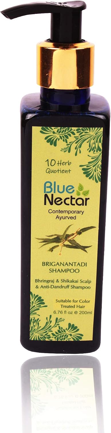 Blue Nectar Anti Dandruff Shampoo with Bhringraj (False Daisy), Shikakai (Soapnut) & Gooseberry (Amla) Oil for Hair Growth - Image 4