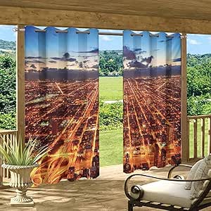 Anmaseven - Cortinas para patio y jardín, diseño panorámico con