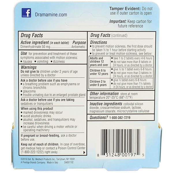DRAMAMINE ORIGINAL FORMULA – 12 CT, PACK OF 6