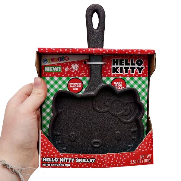 GALERIE HELLO KITTY PANCAKE SKILLET WITH MIX, STOCKING STUFFERS CHRISTMAS GIFTS FOR KIDS, MINI MAKER MOLD, 3.52 OUNCES