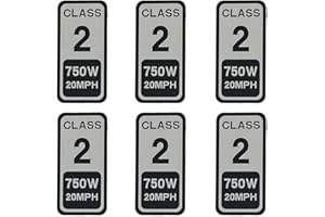 POWALLON E-Bike Classification Stickers, Class 2 and 3, Electric Bicycle Decals, 6 Stickers a Pack (Class 2 20mph)
