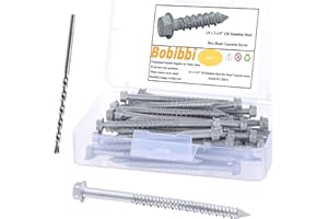 Bobibbi 1/4 x 3-1/4" 410 Stainless Steel Hex Head Tapcon Concrete Screw Anchor, for Anchoring to Masonry, Block or Brick (50Pcs)