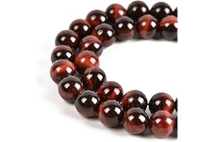 Nancybeads Gemstone Round Spacer Loose Beads 1 Strand 15.5" (Red Tiger's eye, 8mm 45Beads)