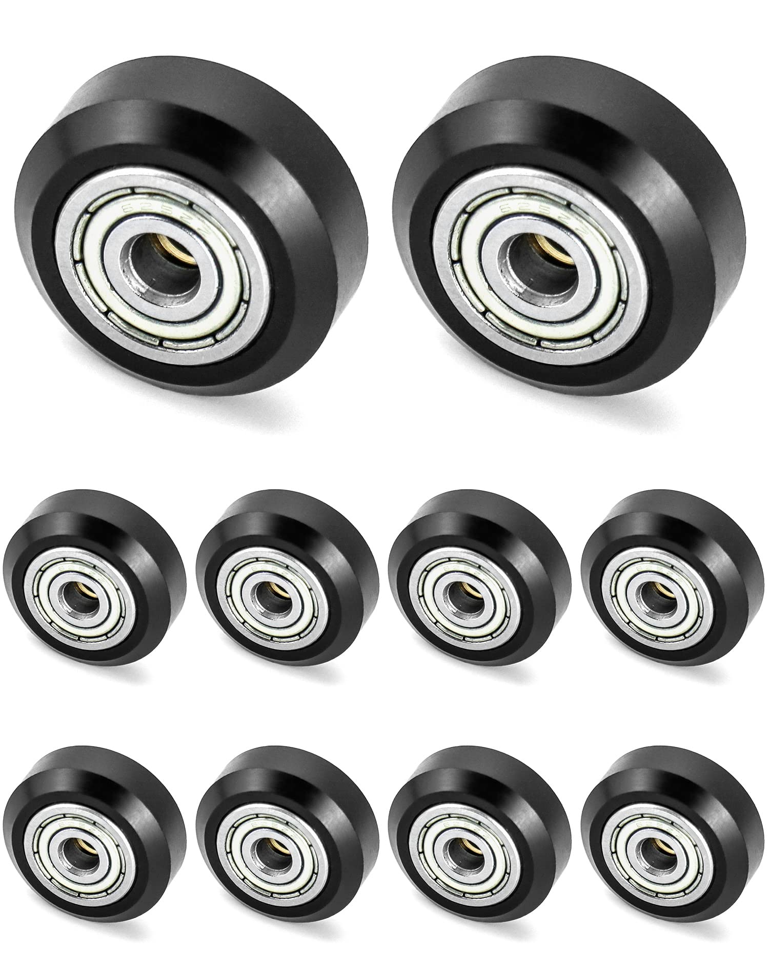 QWORK 10PCS 3D Printer Models Pulley, POM Wheel Linear Bearing 625zz, for 3D Creality Ender 3, Ender 5, CR-10 and CR-10 S Series