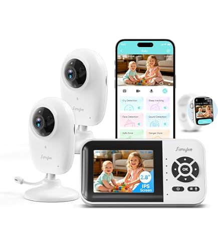 Amazon.com: Simyke Video Baby Monitor Add-on Display IPS Screen