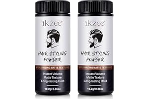 ISUNRISE Hair Styling Powder for Men - Texture Powder - Easy to Apply - Natural Matte Hairstyle - Texturizing and Volumizing - 2 Pc Set, 10g